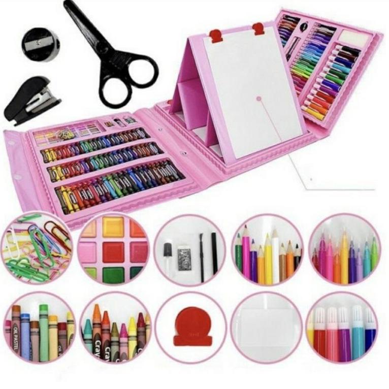 

[DISCOUNT MWI53] Crayon Set Drawing 208 pcs/Alat anak melukis dan mewarnai art set 208 pcs Murah