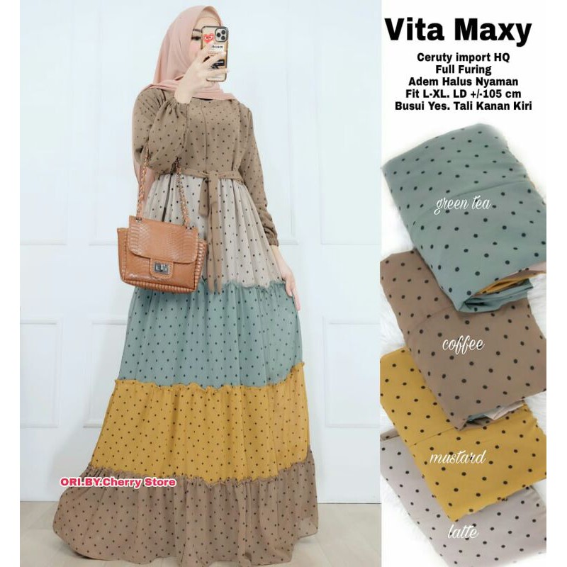 Vita Maxy By Cherry Store // Maxi Dress Cantik Kekinian