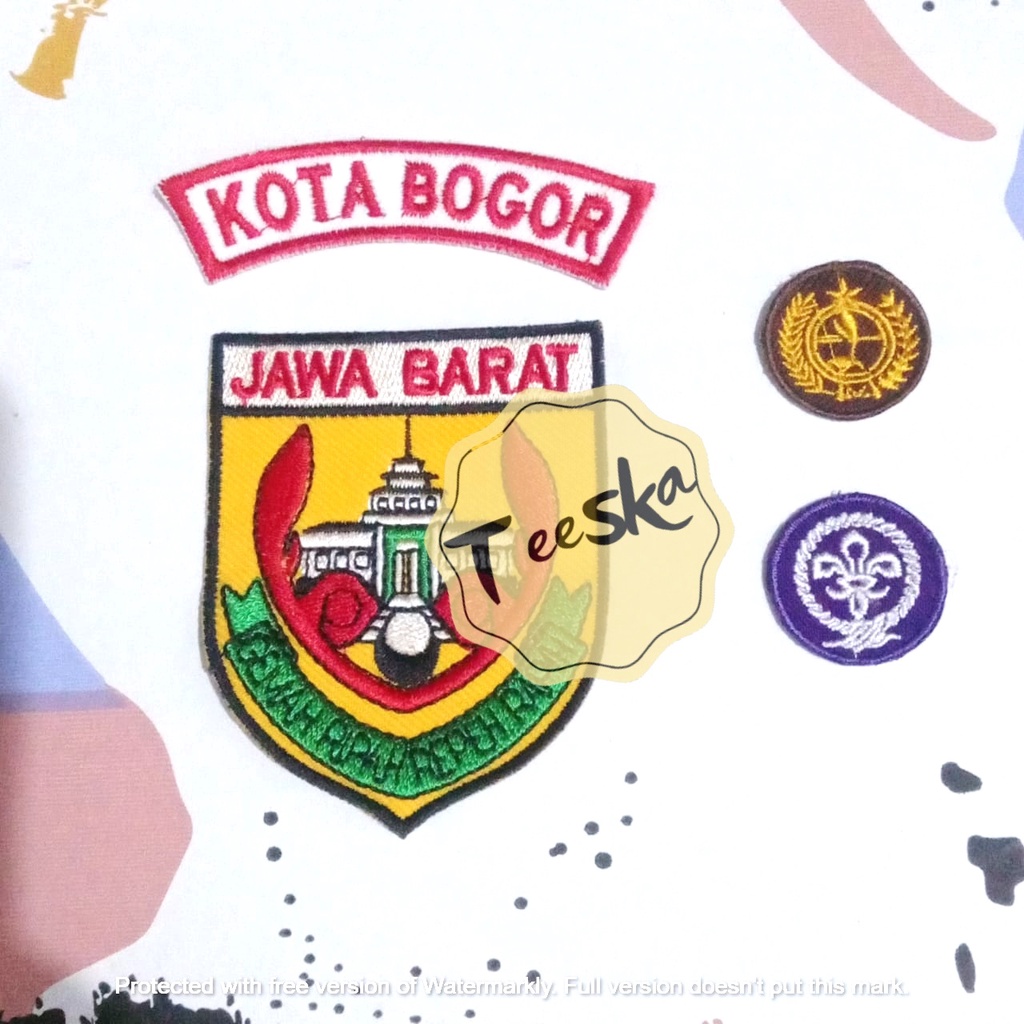 Jual Set Atribut Seragam Pramuka Logo Tunas Kelapa dan Wosm, Logo