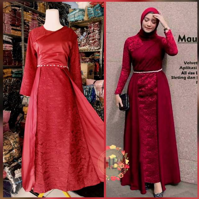 Gamis brukat kombinasi