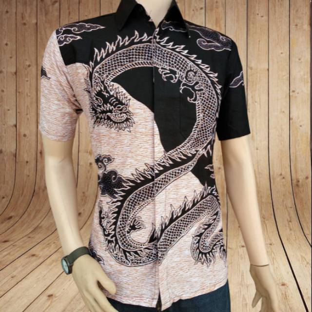 Kemeja Batik Pria Lengan Pendek Naga Batik Pekalongan