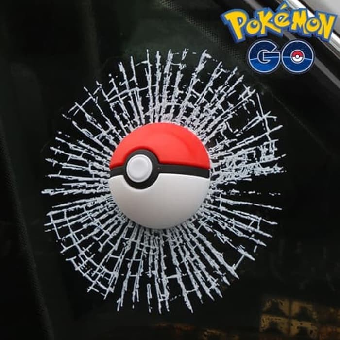 

Pokemon Pokeball 3D Sticker Stiker Timbul nancap diatas Kaca Retak