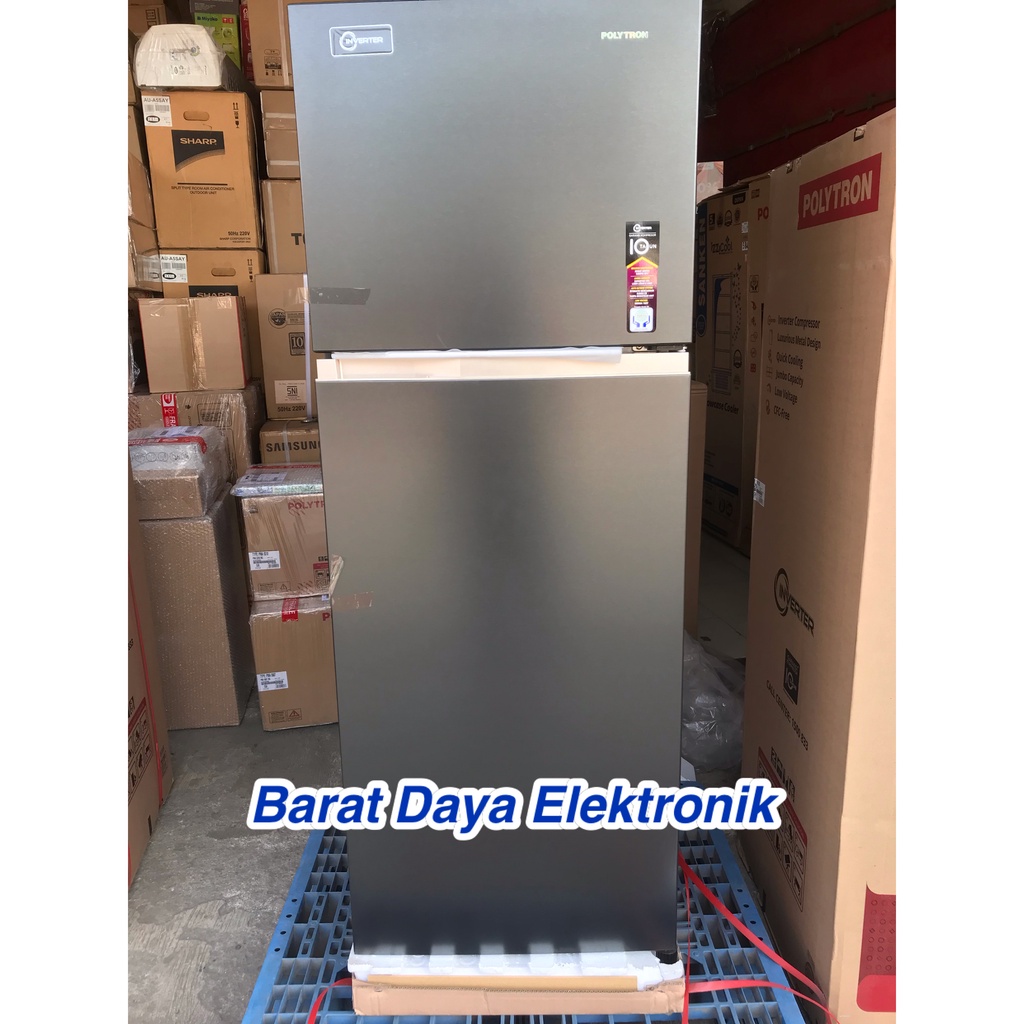 Polytron Kulkas 2 Pintu Jumbo Metal 260L PRW 296Y Inverter