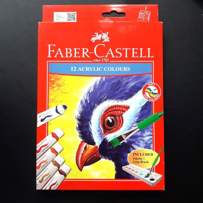 Acrylic Colours 12 Faber Castell Cat Akrilik 12c