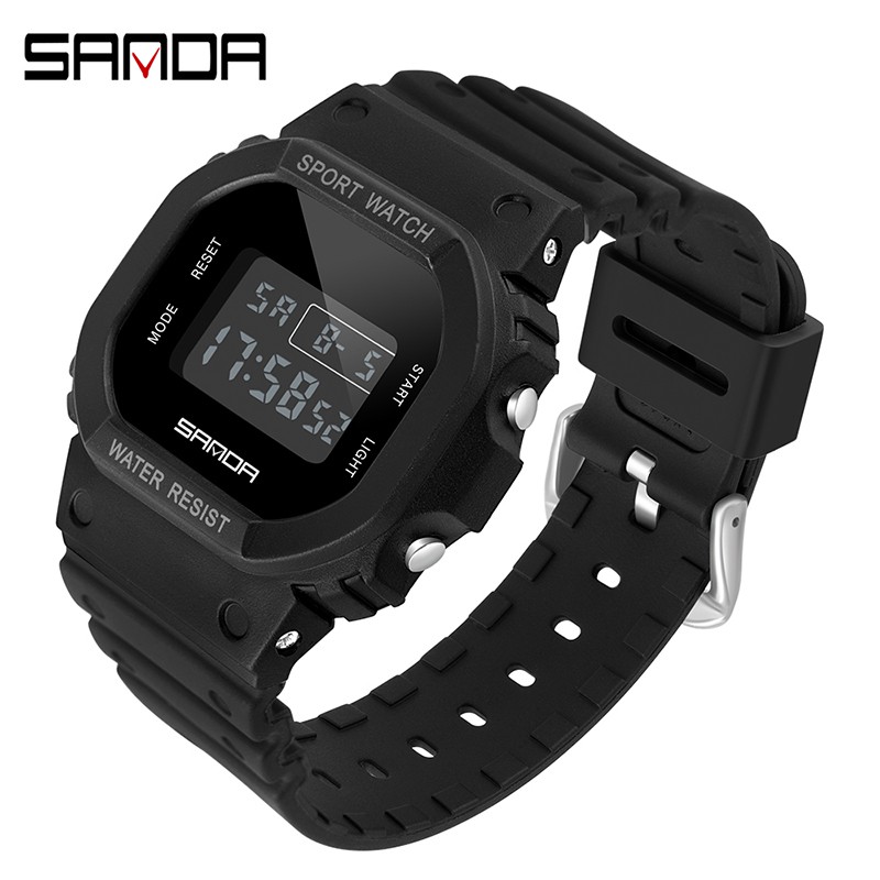 SANDA 293C Jam Tangan Wanita Pria Digital Tali Rubber Chronograph Anti Air WATCHKITE WKOS