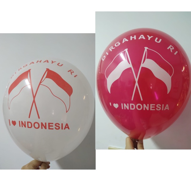 Balon latex DIRGAHAYU RI - balon DIRGAHAYU MERAH PUTIH - balon HUT RI - dekorasi HUT RI DIRGAHAYU RI