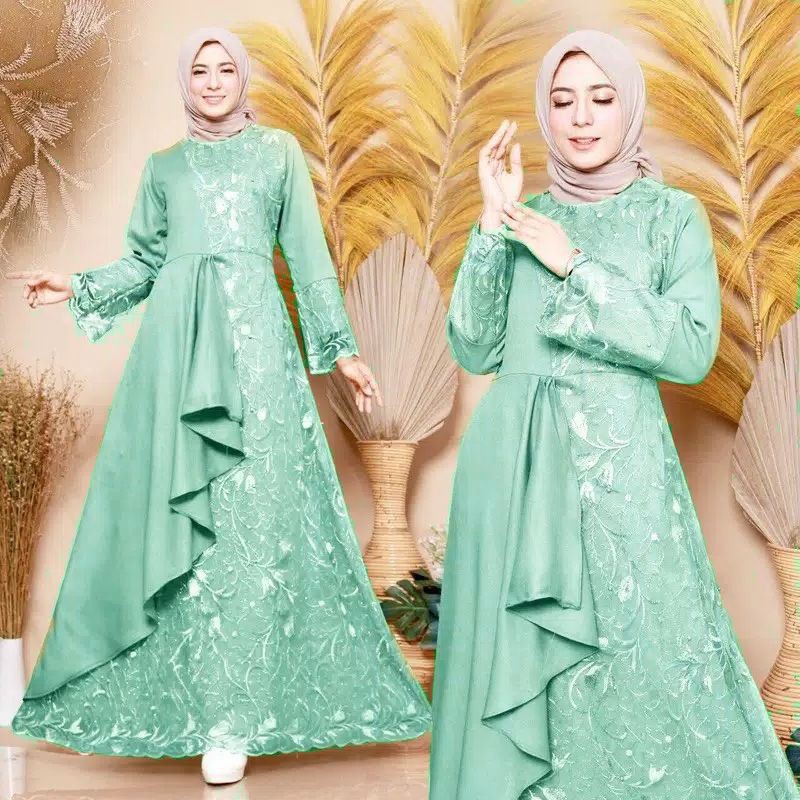 ADA JUMBO GAMIS BRUKAT MAFAZA GAMIS SYARI GAMIS BROKAT TERMURAH Bayar COD / Gamis brokat Terbaru2021