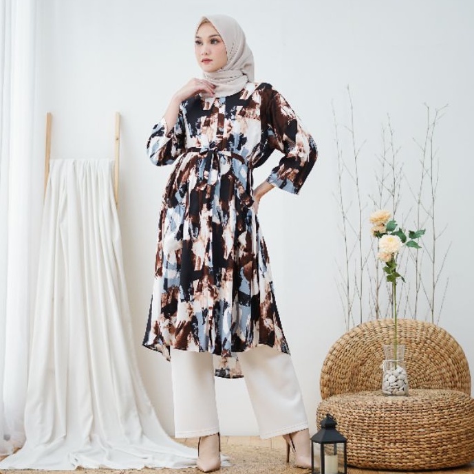 Shaina Abstrak - TUNIK MUSLIM JUMBO BUMIL BUSUI RAYON LEBARAN