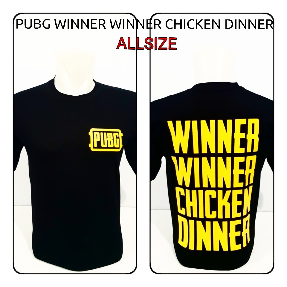 Kaos Keren Black PUBG Winner Chicken Dinner Distro Semut Tampan