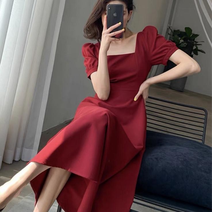 Special Price.. EJ - U Neck Dress // Korean Party Dress Square Neck