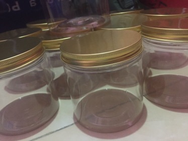 Toples Kue Jar Bening Tutup Emas