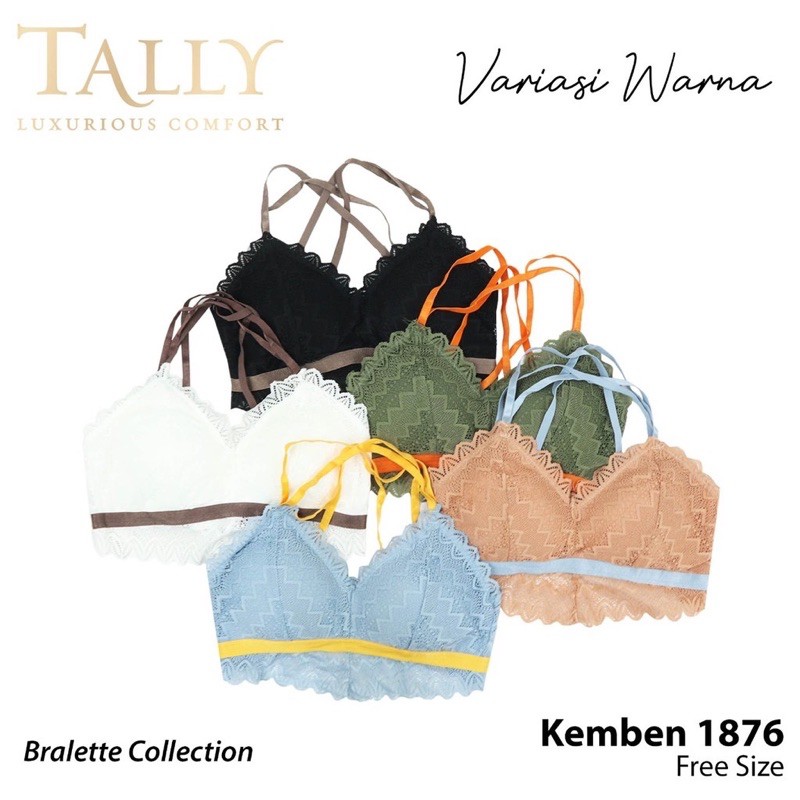 TALLY BRA KEMBEN BRALETTE 1876 I CUP B | FREE SIZE I ADA BUSA I ADA KAIT BELAKANG | BAHAN RENDA