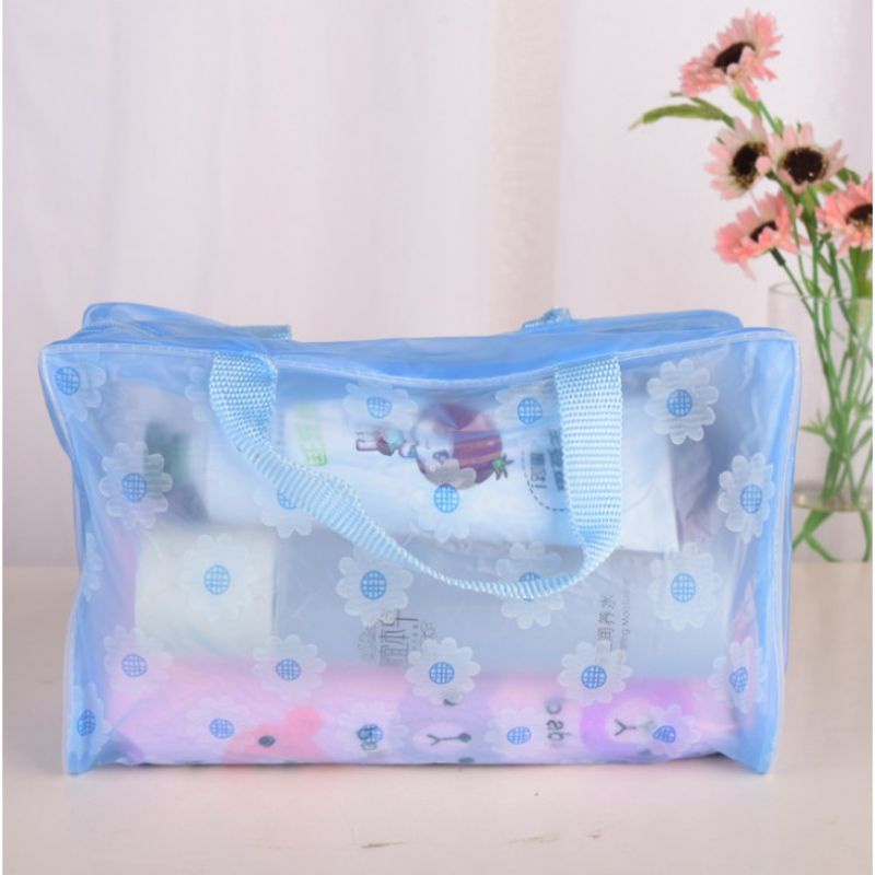 Tas Transparan Anti Air Waterproof Cosmetic Pouch Dompet Kosmetik