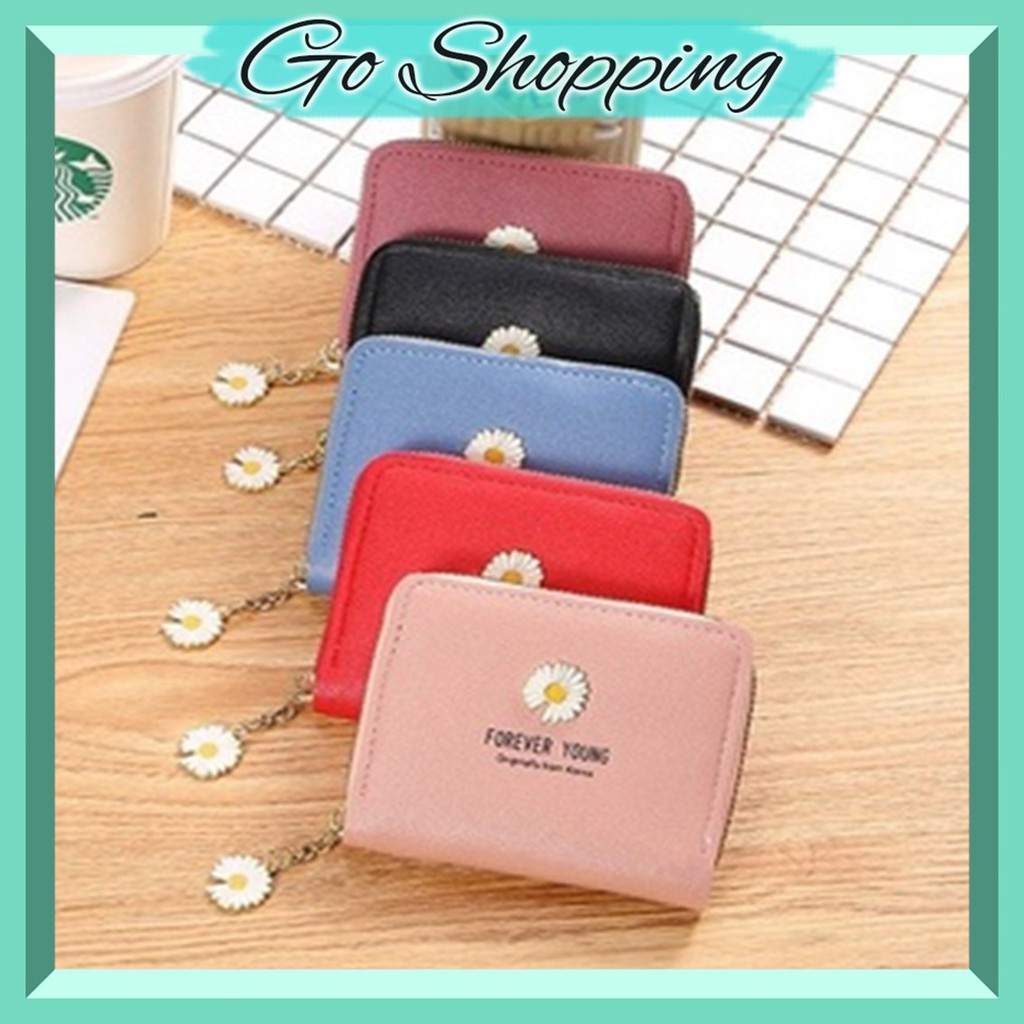 GO! DL381 Dompet Wanita Koin Motif Bunga Daisy free gantungan bunga Korean Fashion