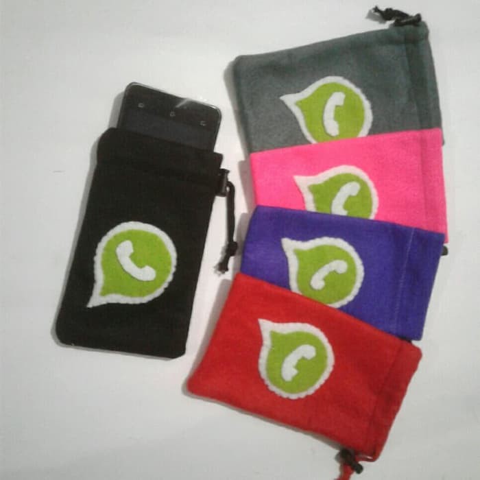 Souvenirs Sarung Kantong Cover Casing Dompet HP Handphone Kacamata Kain Sosmed WhatsApp