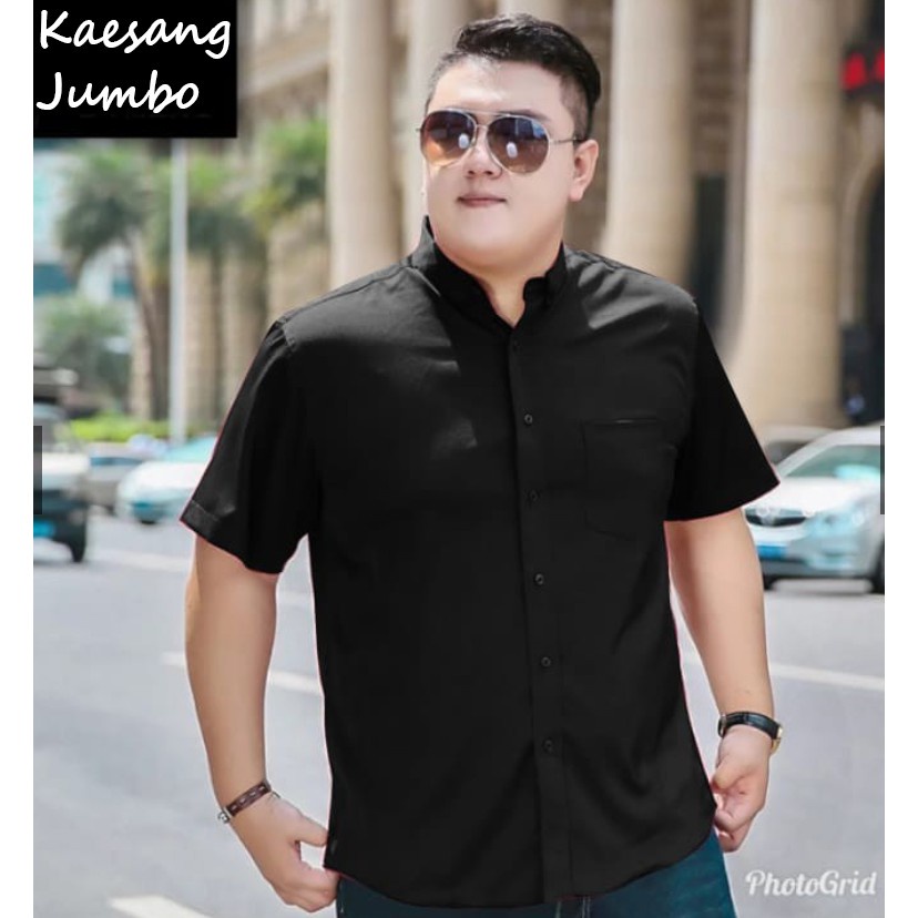 HEM KAESANG KEMEJA POLOS JUMBO PRIA LENGAN PENDEK KEMEJA KERJA FORMAL CASUAL COWOK INDONESIA