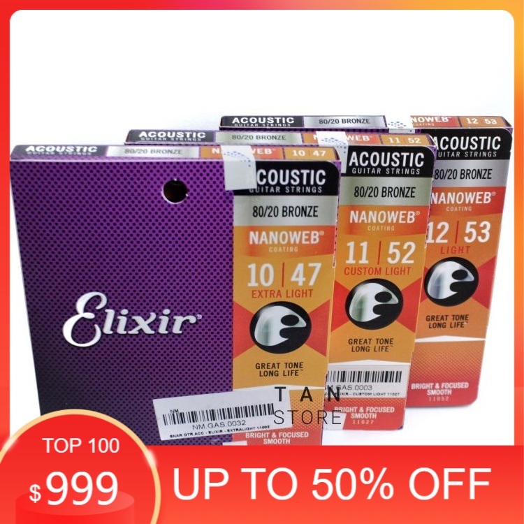 ORIGINAL Senar String Gitar Akustik Elixir Nanoweb Polyweb