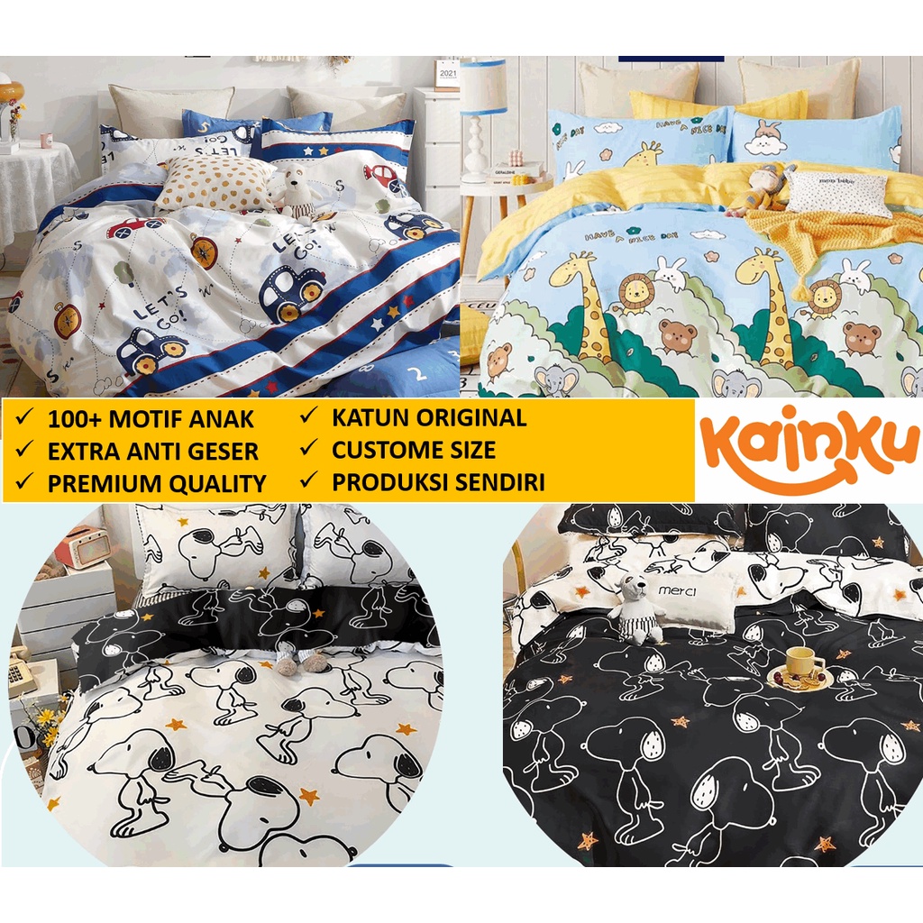 Sprei Anak katun 100% ESRA BEVERLY STAR Free KARET ANTI GESER SIZE 90 100 120 140 160 180 200