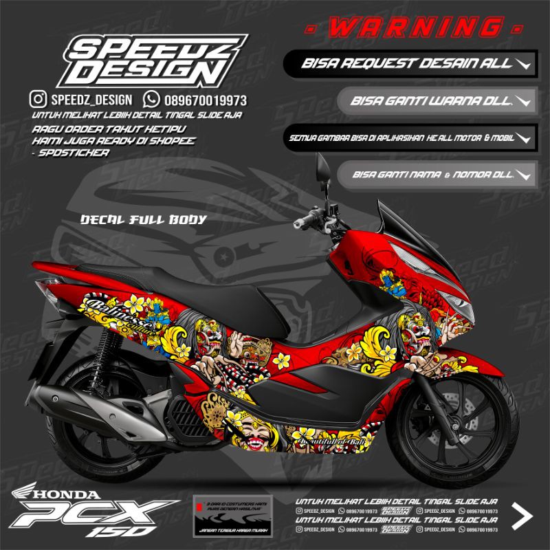 decal pcx 150 bali culture full body.