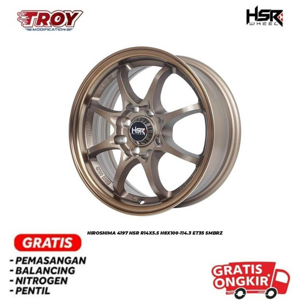 Velg HSR HIROSHIMA 4197 R14 Velg Racing ce28 Brio,Sigra,Avanza,Calya