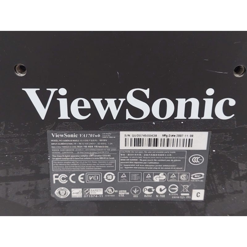 Monitor ViewSonic LCD 17 inch wide