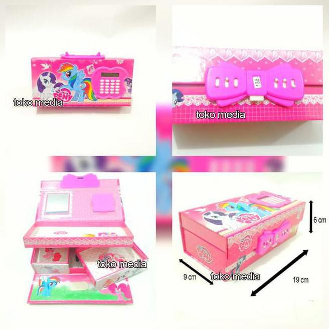 

herkey Kotak Tempat Pensil Pakai Kode Angka Ada Kalkulator MY LITTLE PONY