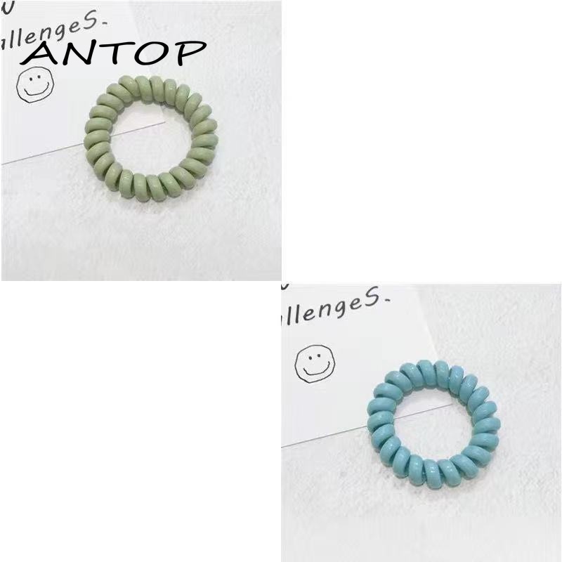 Korea Permen Warna Rambut Cincin Telepon Kawat Kepala Tali Wanita Sederhana Karet Gelang Tidak Ada Jejak Ekor Kuda Hiasan ANTOP