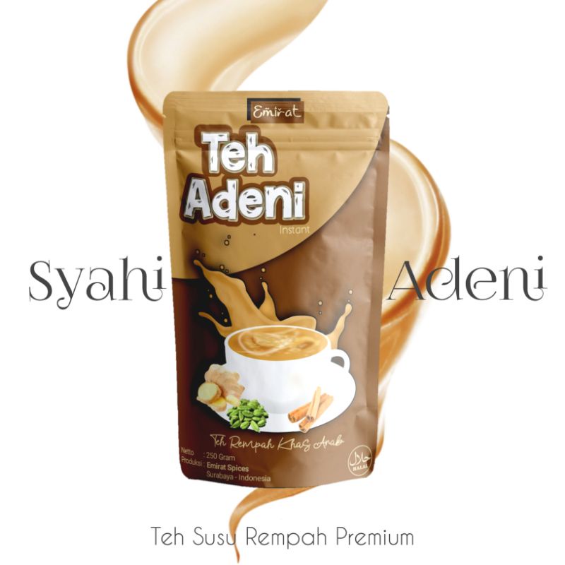 

PROMO! (Beli 10 Gratis 1) Emirat Syahi Adeni Teh Rempah Khas Arab Premium Instan Teh Adeni Haleeb kemasan 250 Gram