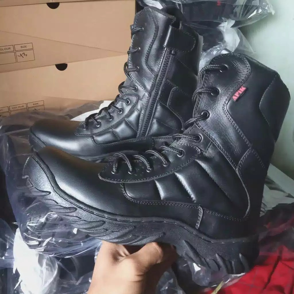 SEPATU PDL MUCLE APIK KULIT SAPI ASLI SEPATU PDL TNI POLRI SECURITY SATPAM SEPATU BOOTS PRIA WANITA