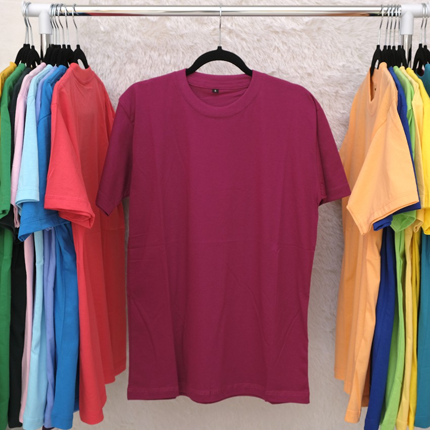 kaos polos magenta premium combed 30s pria wanita
