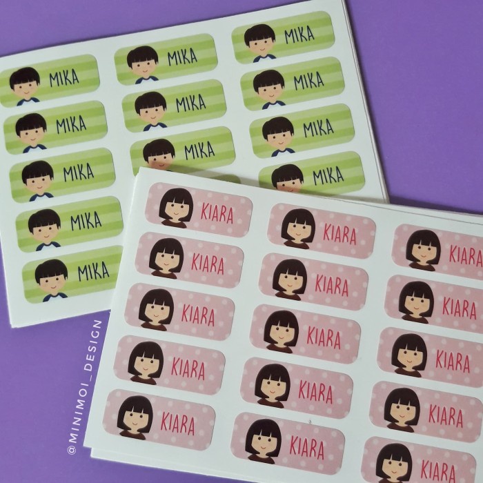 

LABEL NAMA waterproof sticker anti air stiker nama