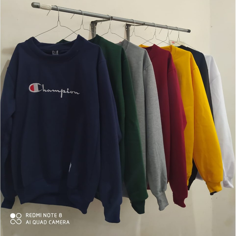 Jaket Sweater Hodie Crewneck champion premium Bahan Tebal