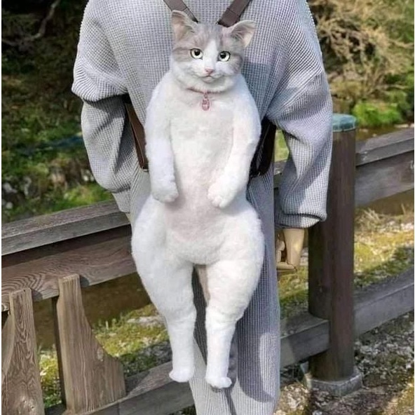 Handmade Cat Backpack Tas Motif Kucing Mainan