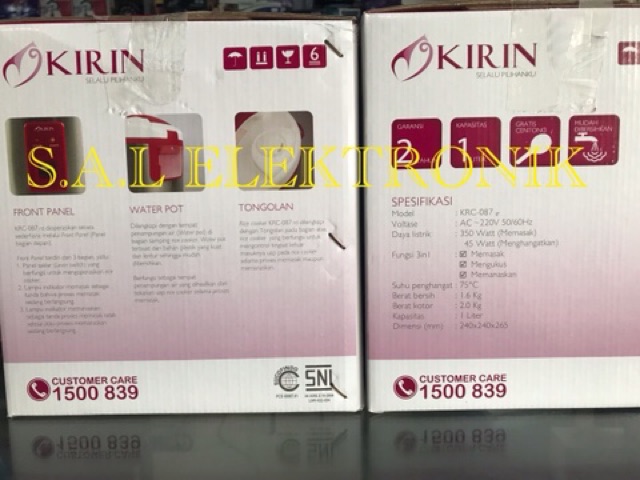 Magic Com Rice Cooker Kirin 087 (1Liter)