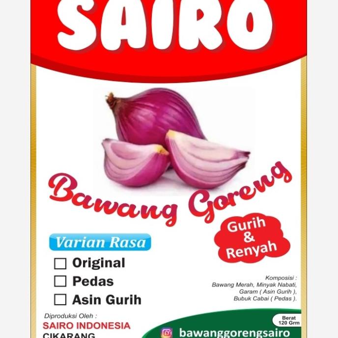 

---Terbaru--- Bawang Goreng Sairo 500 Toples