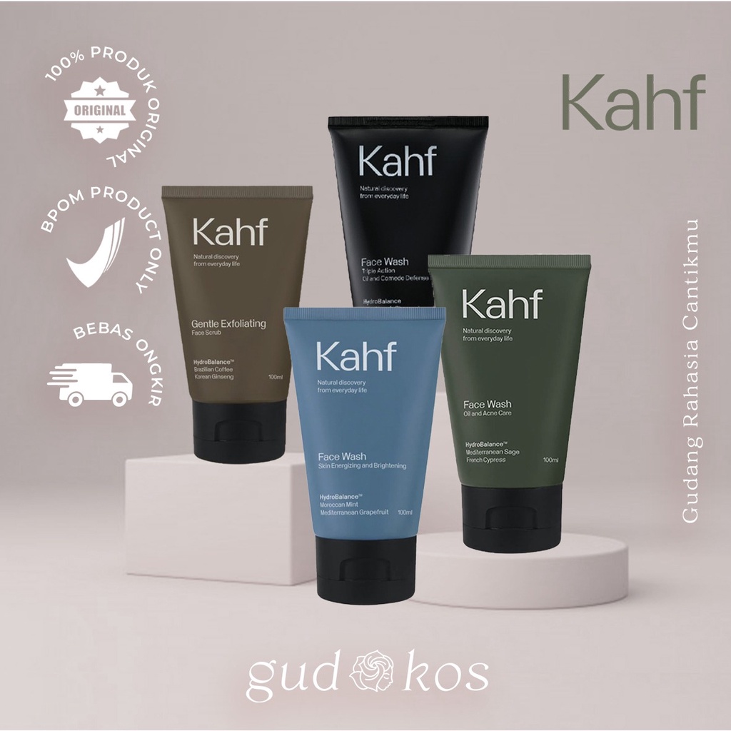 KAHF Man Facial Wash 100 ml / Sabun Cuci Muka Pria - Laki Laki