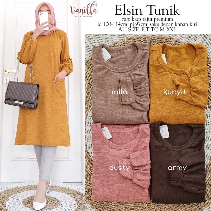 Elsin Tunik - Tunik Kaos Rajut Premium LD 100 Melar / R.4 - 239-6041