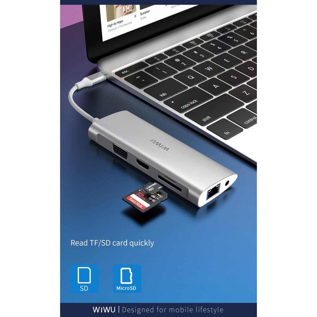 WIWU ALPHA 11-in-1 USB-C Multiports Docking Converter Adapter