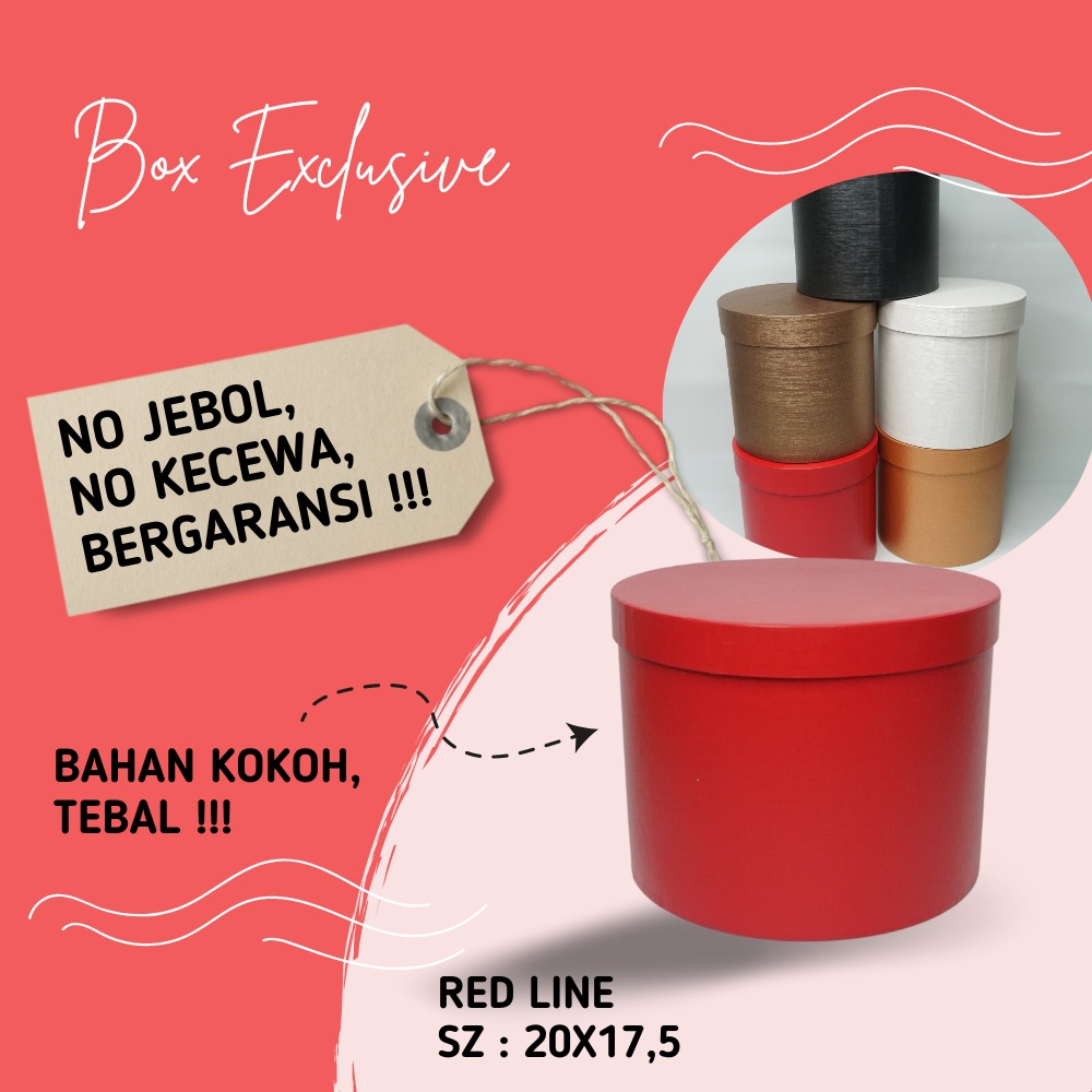 

BLOOM BOX BULAT / GIFT BOX FLOWER / ROUND BOX PREMIUM / BOX BUCKET BALON 20X17,5 BLO-GR-20.17