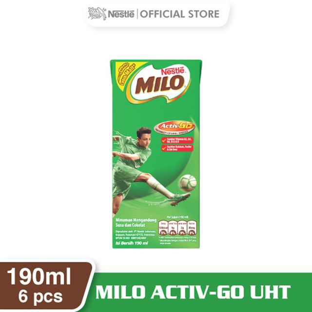 Milo Activ Go UHT Rasa Lebih Cokelat 180ml (6pcs)