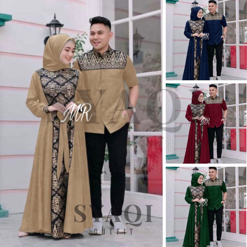 Irwansyah Set Baju Lebaran Couple Pasangan Kekinian Terbaru 2023, Baju Batik Capel Pasangan Modern K