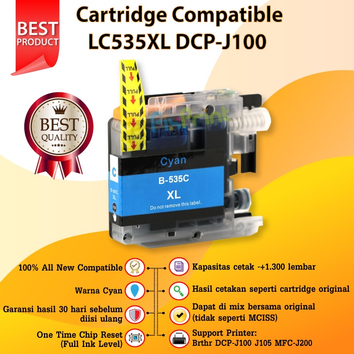 Cartridge Compatible LC535XL LC539 LC535 XL Tinta Printer Brthr DCP-J100 J105 MFC-J200