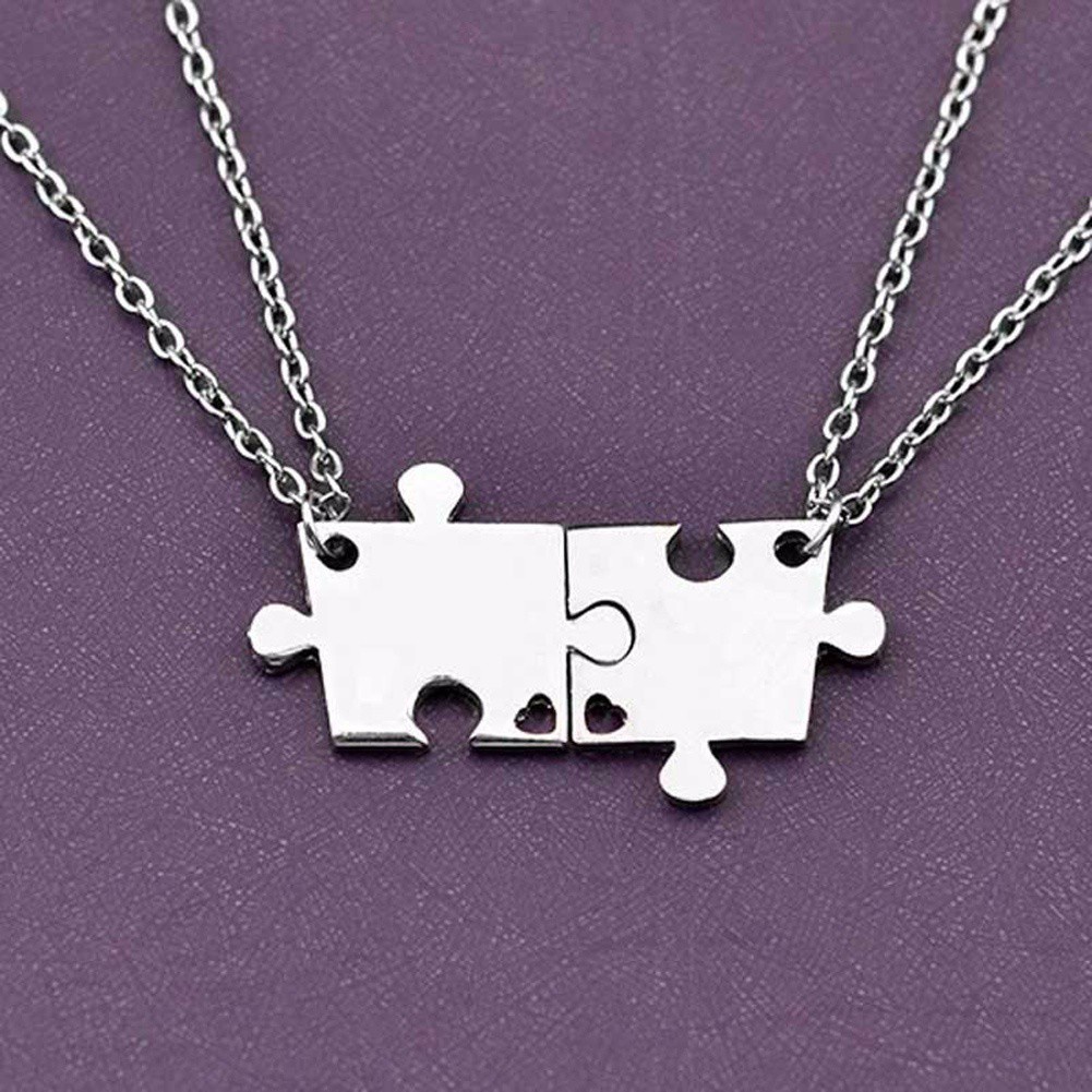 Creative Women Fashion Four Puzzle Necklace Pendant Necklace Jewelry Accessories