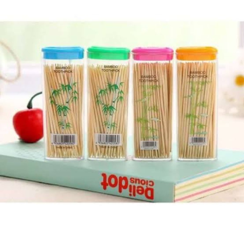 Tusuk gigi bambu portable mini ukuran saku model korek toothpick