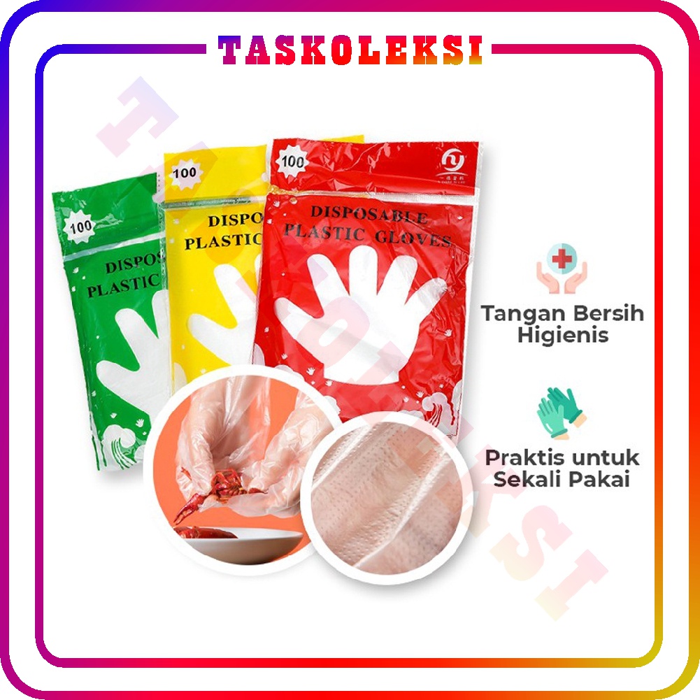 ☛TK☚ R604 R916 Sarung Tangan Plastik Sekali Pakai Isi 100 Pcs