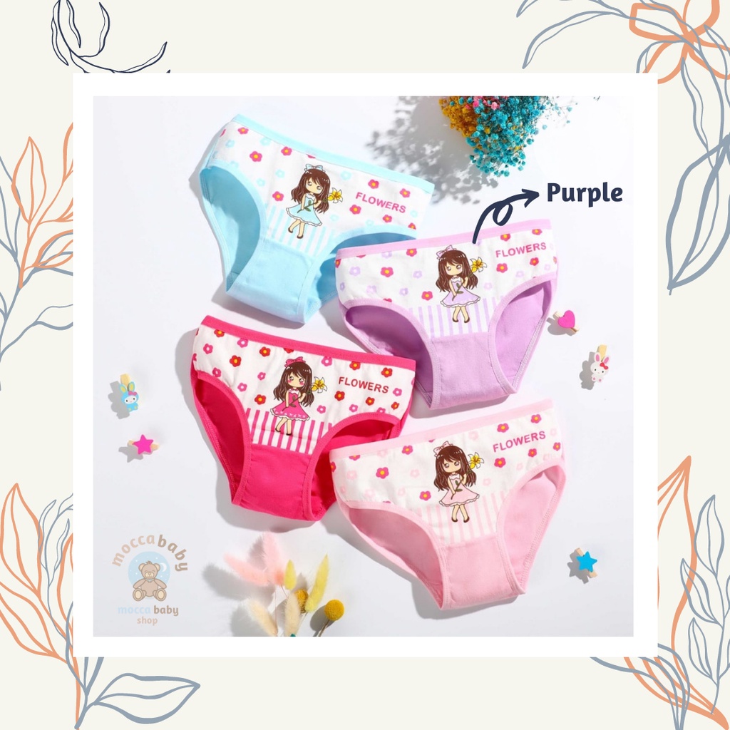 MBSS - XING DAILY CD BEAUTY FLOWER STG celana dalam anak perempuan bahan katun halus 2-12 Tahun