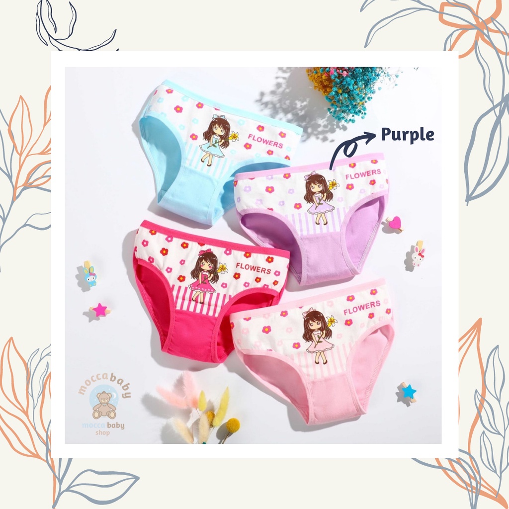 MBSS - XING DAILY CD BEAUTY FLOWER STG celana dalam anak perempuan bahan katun halus 2-12 Tahun