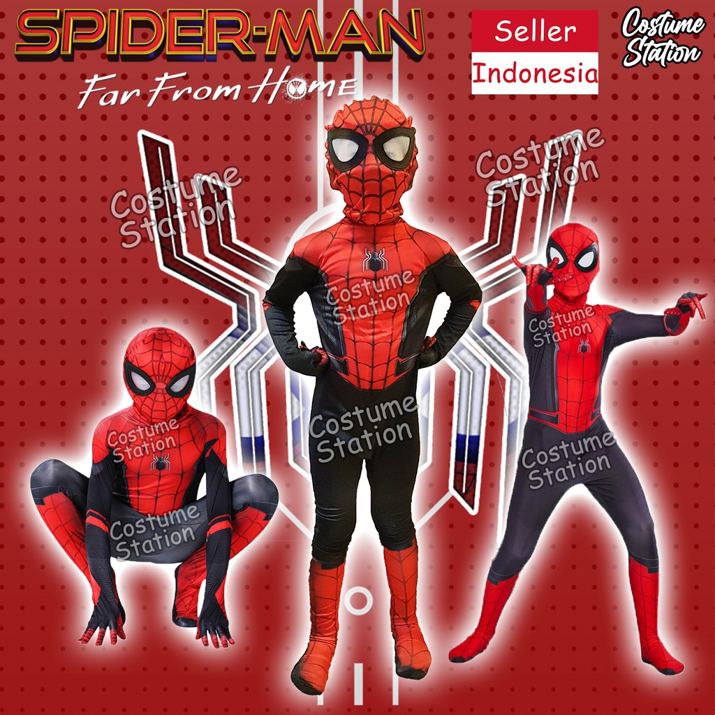 Kostum Superhero Spiderman Far From Home / Costume Marvel anak laki