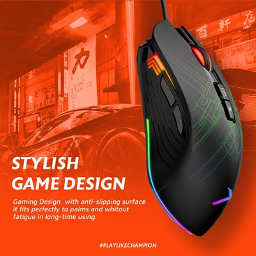 Mouse Gaming RGB JETE MSX2 - Garansi 2 Tahun