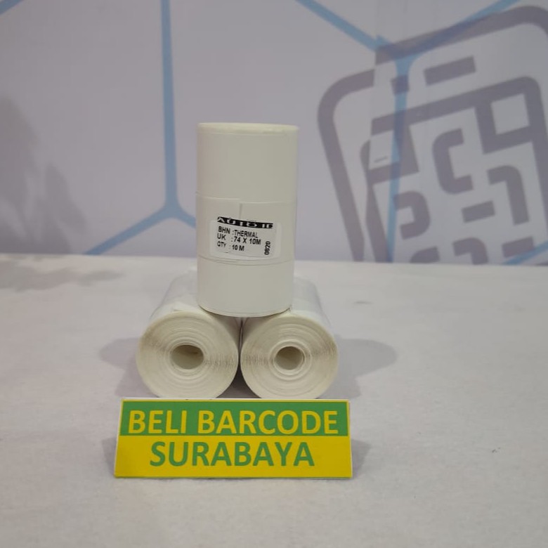 BARCODE LABEL STIKER THERMAL 74X10 / 74 X 10 CONTINUES @200 CETAK EKSPEDISI